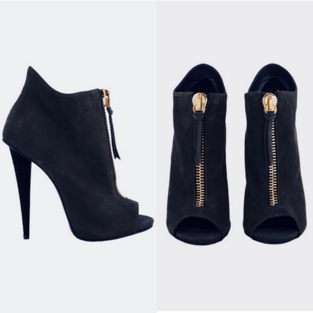 Giuseppe zanotti Nubuck Front-zip Pee-toe ankle boots